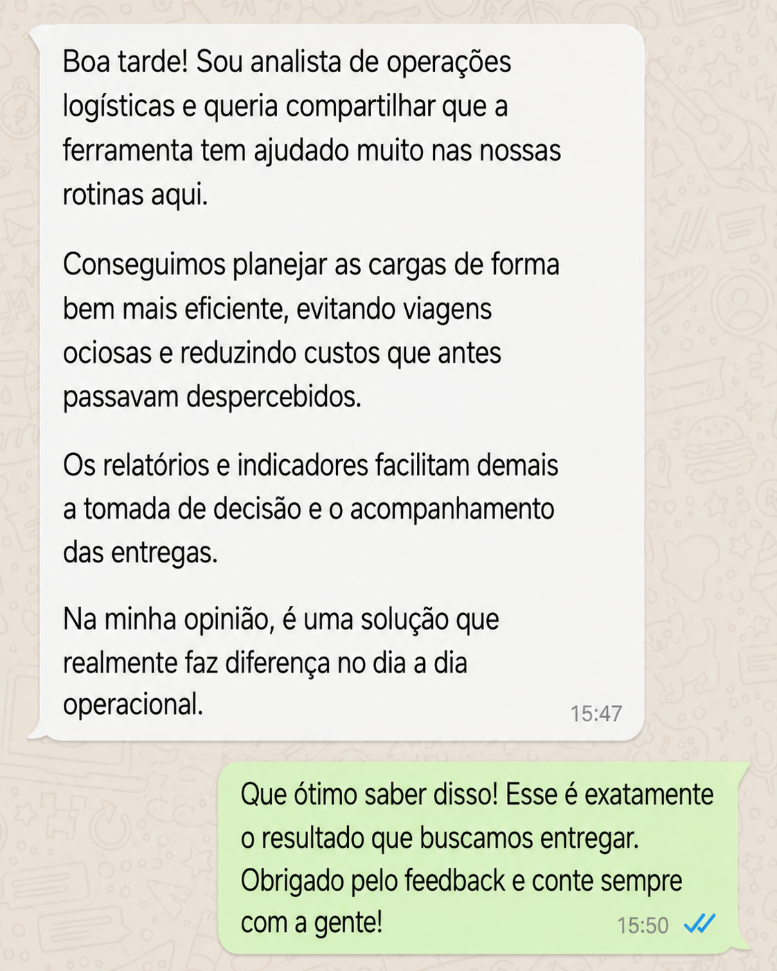 Depoimento de cliente 1